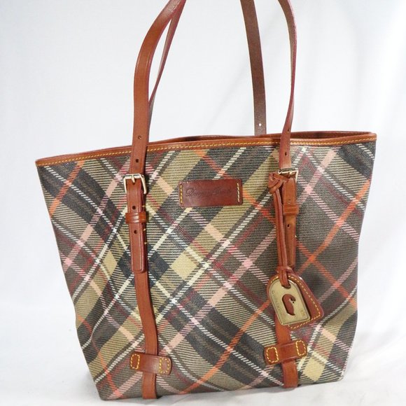 Dooney & Bourke Handbags - DOONEY & BOURKE Tartan Plaid Shopper Tote Purse VTG